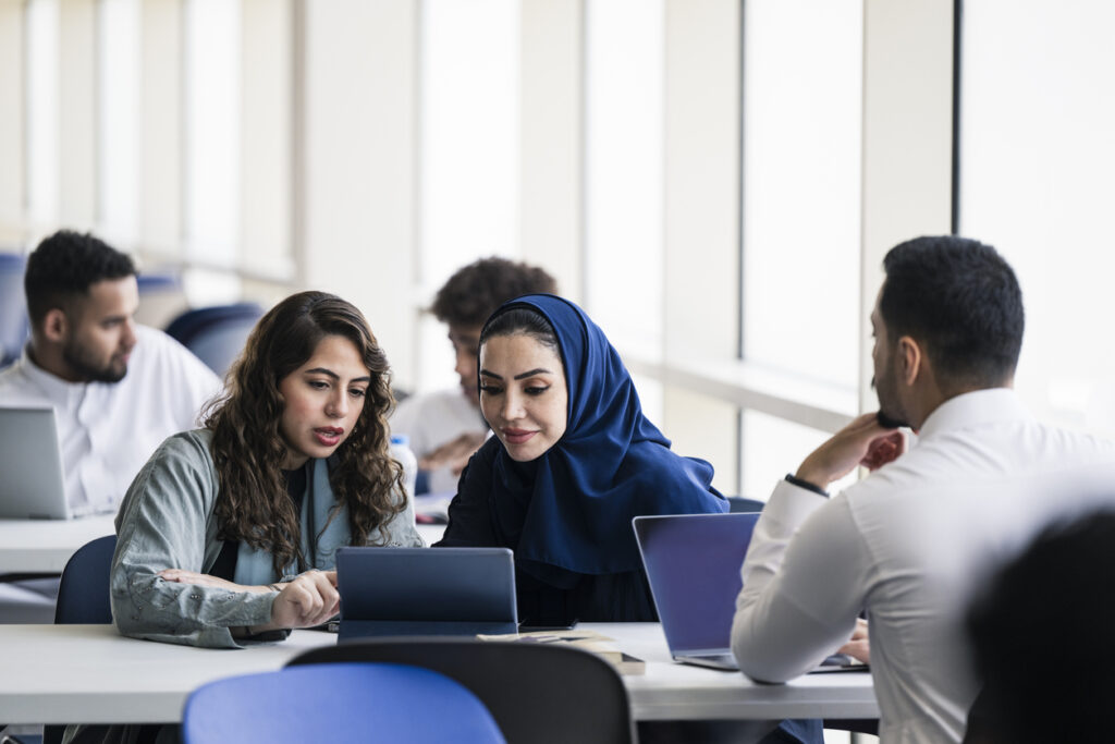Group study area in a university