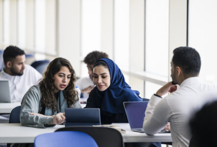 Group study area in a university