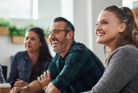 Employees engaging with each other