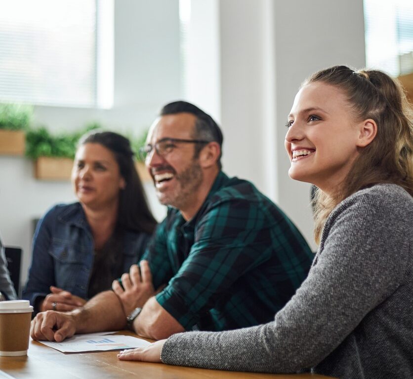 Employees engaging with each other