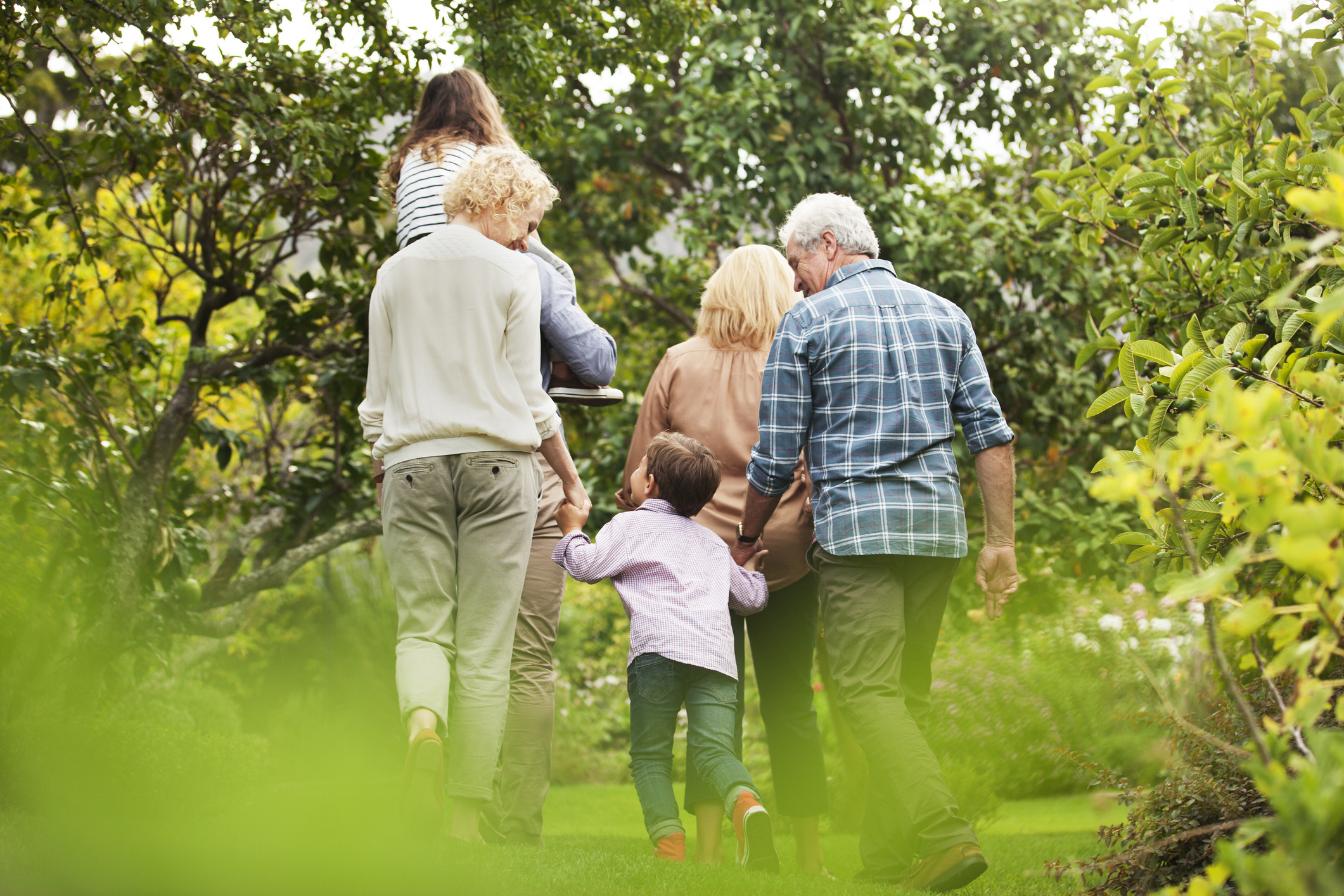 Family walk in the park
