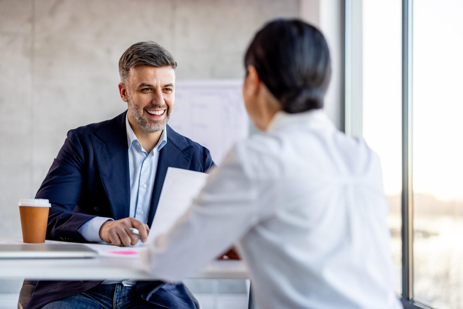 Adviser talking to an accountant