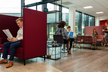 Colleagues working in the Mattioli Woods office