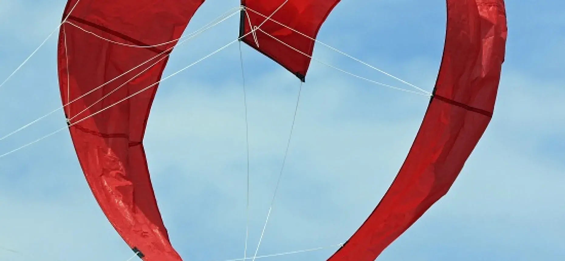 red kite in shape of love heart