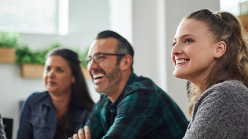 Employees engaging with each other